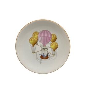 Godinger Email de Limoges Plate Hot Air Balloon Design Repro of 1855 6"